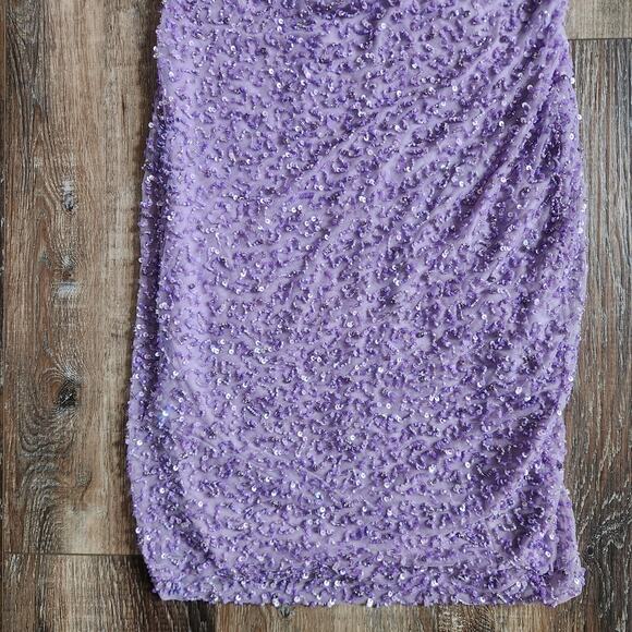 Retrofete Mich Sequin Dress Purple Size XS Sleeveless Cowl Neck - Picture 5 of 12